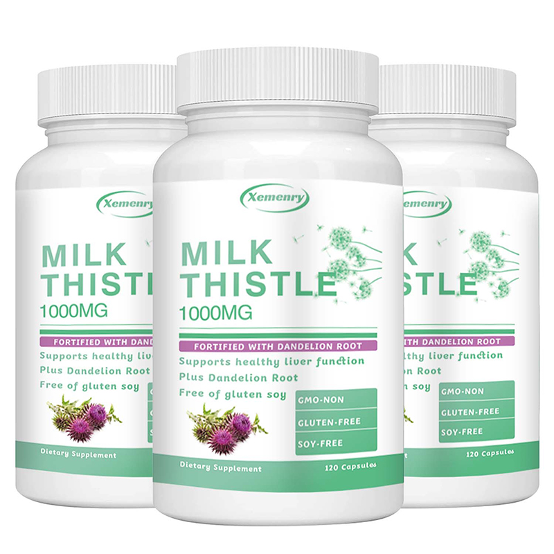 Milk Thistle Silymarin - Cápsulas de cardo mariano 1000 mg