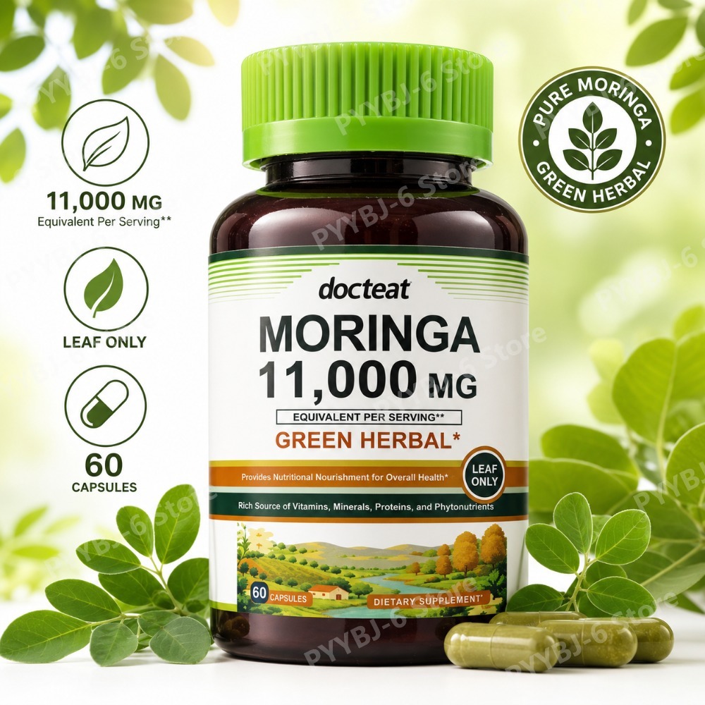 Green Herbal Wellness - Moringa 11000mg Suplemento Herbal Verde 60