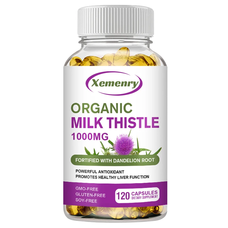 Milk Thistle Silymarin - Cápsulas de cardo mariano, 1000 mg,