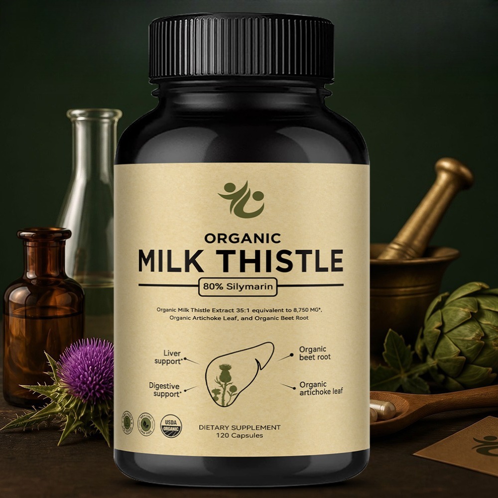 Milk Thistle Silymarin - Cápsulas de Cardo Mariano para Desintoxicación
