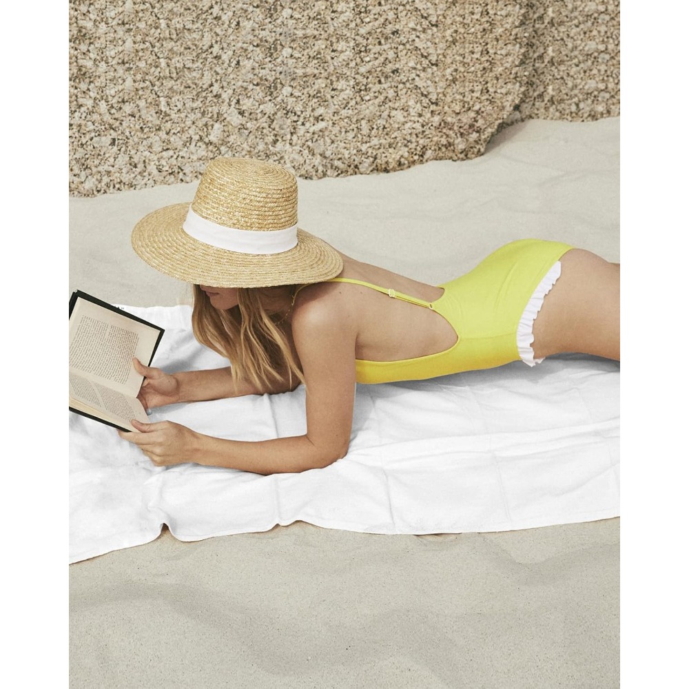 Toalla de playa de color blanc - Herbal Yoga reseña y precio