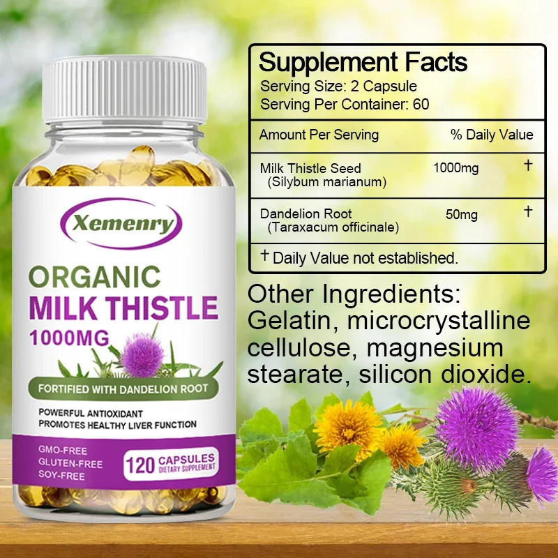 Cápsulas de cardo mariano, 100 - Milk Thistle Silymarin reseña y precio