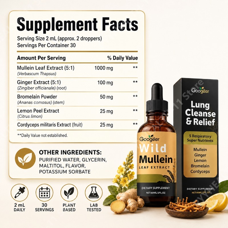 Gotas Líquidas de Verbasco, Me - Herbal Wellness Supplement reseña y precio